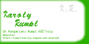 karoly rumpl business card